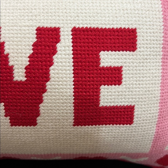 Bouffants & Broken Hearts | Needlepoint Sassy Pillow “Love” ♥️💋 - Picture 3 of 9